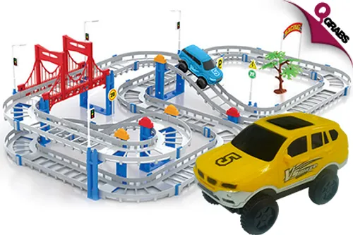 From QR45, Zip & Zoom with 88-Piece Race Car & Track Play Sets! (Up to QR158 Value)